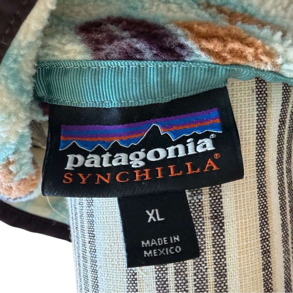 Patagonia Synchilla Snap-T Harvest Moon Owl Fleece Pullover Women’s XL - Picture 10 of 13